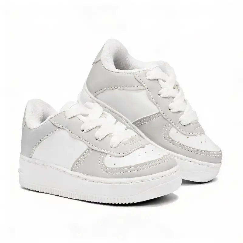 Tenis-Infantil-Casual-Branco-e-Cinza-TrilhaKidz